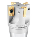 1-1/2'' Diameter by 6-1/8'' Oal 90 Degree R8 Shank Indexable End Mill with 4 Apkt1604 Carbide Inserts, 0028-6905