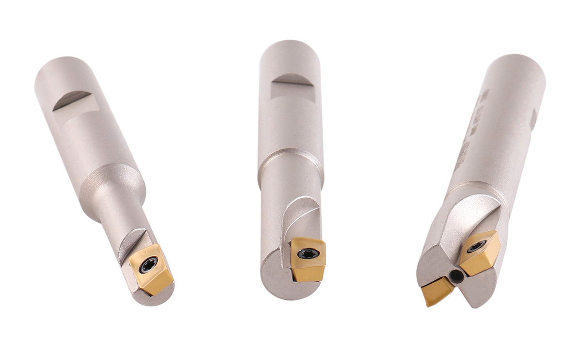 3 Pc 90 Degree Indexable End Mill Set with Apkt11t3 Inserts, Cutter Diameter Includes 3/8'', 1/2'' and 5/8'', 0028-8308