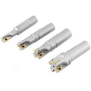 4 Pc 90 Deg Indexable End Mill Set with Apkt11t3 Inserts, Cutter Diameter Includes 1/2'', 5/8'', 3/4'' and 1'', 0028-8416