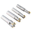 4 Pc 90 Deg Indexable End Mill Set with Apkt11t3 Inserts, Cutter Diameter Includes 1/2'', 5/8'', 3/4'' and 1'', 0028-8416
