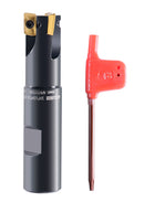 3/4'' 90 Deg Square Shoulder Indexable End Mill, 3-1/2'' Overall Length, Apkt11t3 Carbide Inserts, 3 Flute, 0056-0917