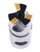 3/4'' 90 Deg Square Shoulder Indexable End Mill, 3-1/2'' Overall Length, Apkt11t3 Carbide Inserts, 3 Flute, 0056-0917