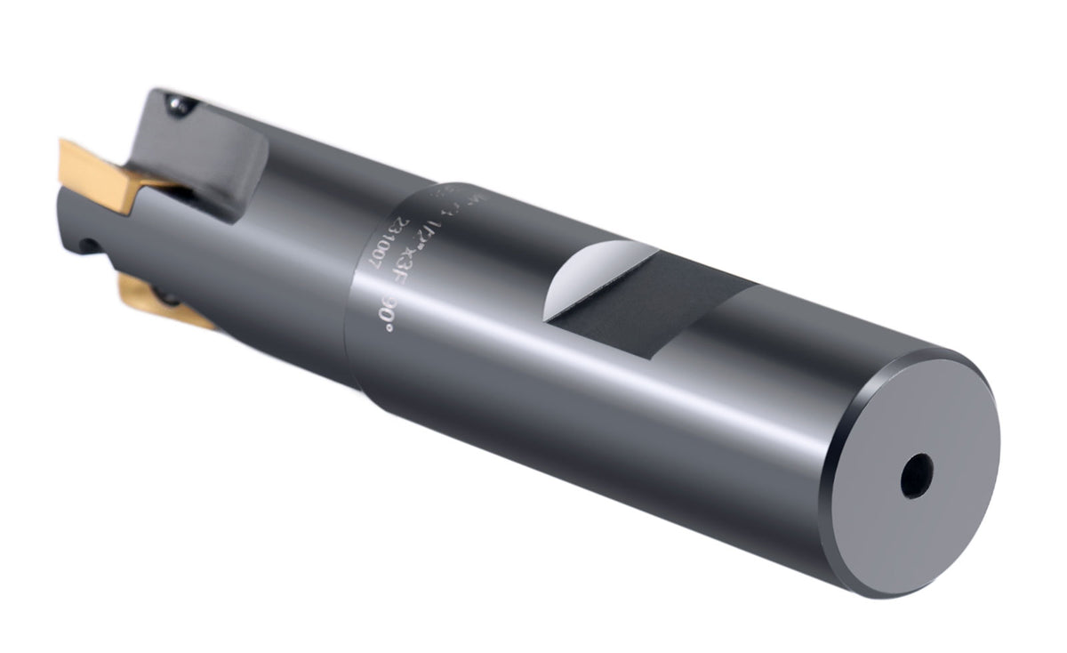3/4'' 90 Deg Square Shoulder Indexable End Mill, 3-1/2'' Overall Length, Apkt11t3 Carbide Inserts, 3 Flute, 0056-0917