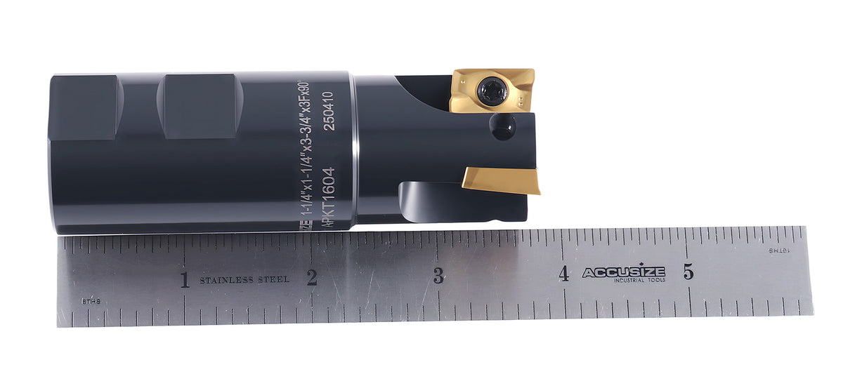 1-1/4'' 90 Deg Square Shoulder Indexable End Mill with Apkt1604 Inserts, 0056-0922