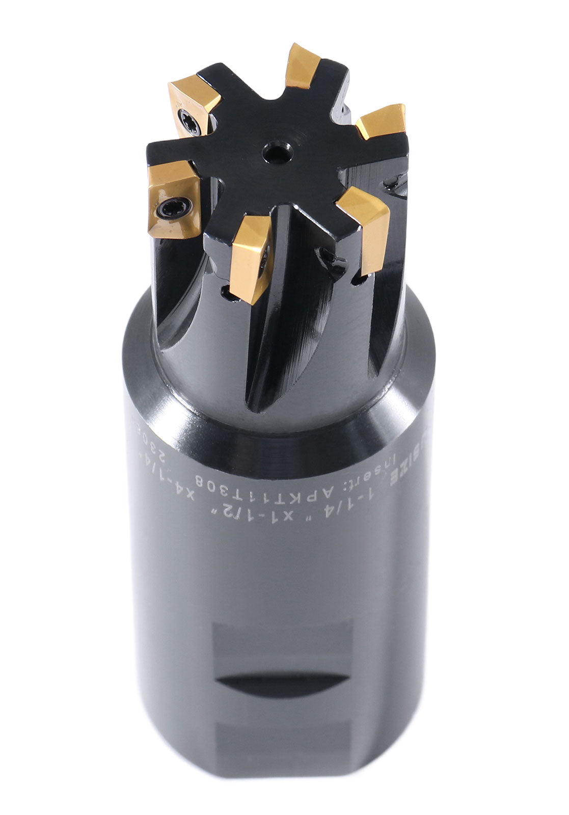 1-1/4'' 90 Deg Square Shoulder Indexable End Mill, 4-1/4'' Overall Length, Apkt11t3 Carbide Inserts, 6 Flute, 0056-0923