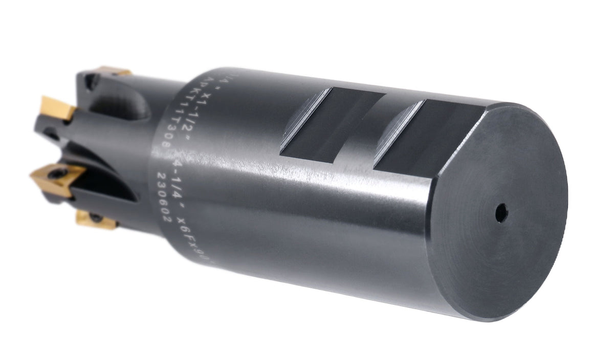 1-1/4'' 90 Deg Square Shoulder Indexable End Mill, 4-1/4'' Overall Length, Apkt11t3 Carbide Inserts, 6 Flute, 0056-0923