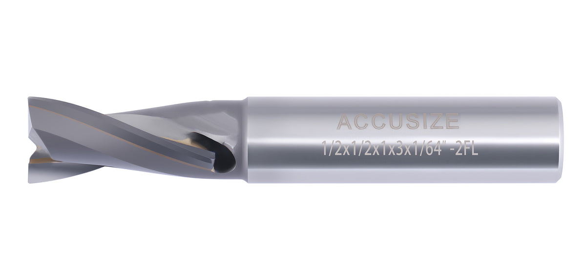 1/2'' by 1/2'' Dia, 1'' Flt Length, 3'' Oal, 1/64'' Corner Radius, Carbide Tipped End Mill for Aluminum, 0193-6327