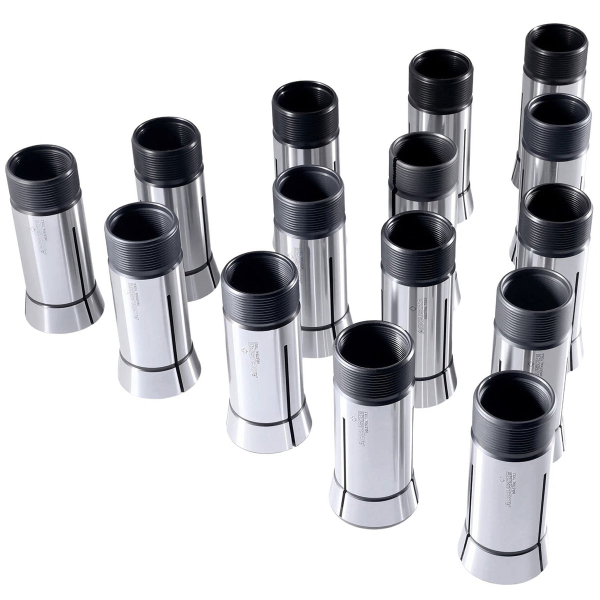 15 Pcs 1/8-1'' by 16ths 5C Precision Round Collets Hardened and Ground, 0200-0571