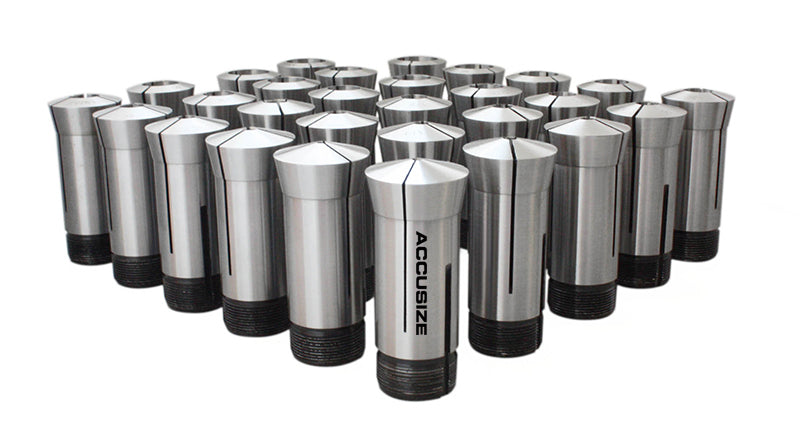 29 Pcs 1/8-1'' by 32nds 5C Precision Round Collets, Hardened and Ground, 0200-0572