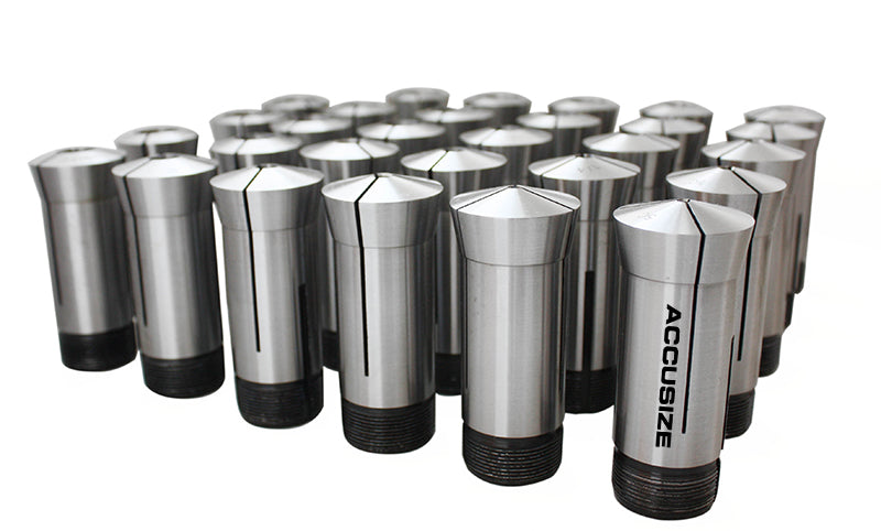 29 Pcs 1/8-1'' by 32nds 5C Precision Round Collets, Hardened and Ground, 0200-0572