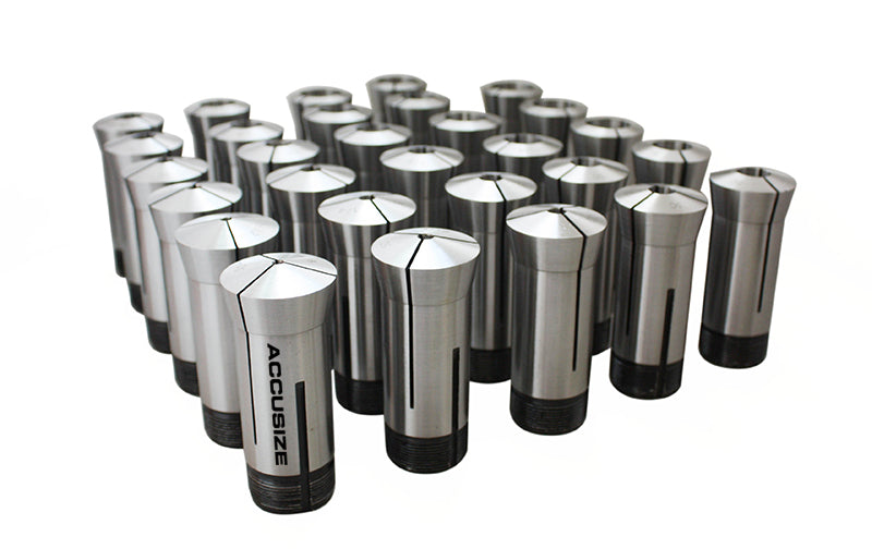 29 Pcs 1/8-1'' by 32nds 5C Precision Round Collets, Hardened and Ground, 0200-0572