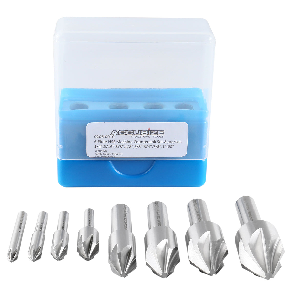 Lot de 6 fraisers de machine HSS pour flûte, 8 pièces/set