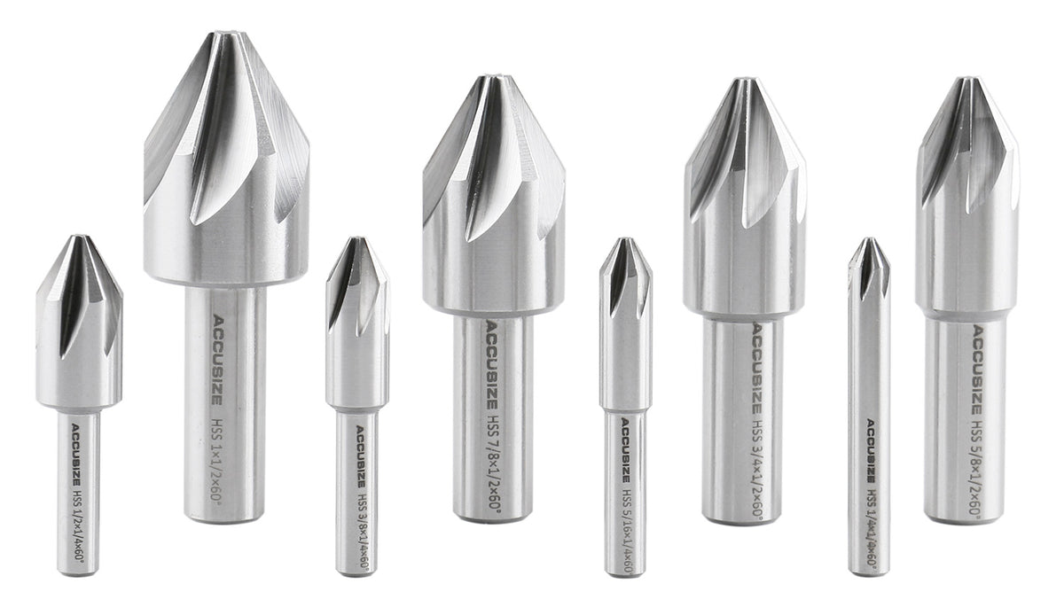 Lot de 6 fraisers de machine HSS pour flûte, 8 pièces/set