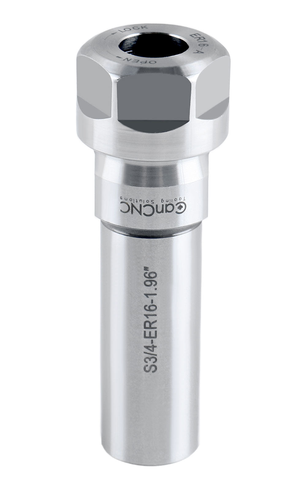 ER16 Collet Chuck Extension Rod, 1.96 in. Shank Length, 3/4 in. Straight Shank Alloy Steel, 0223-0207