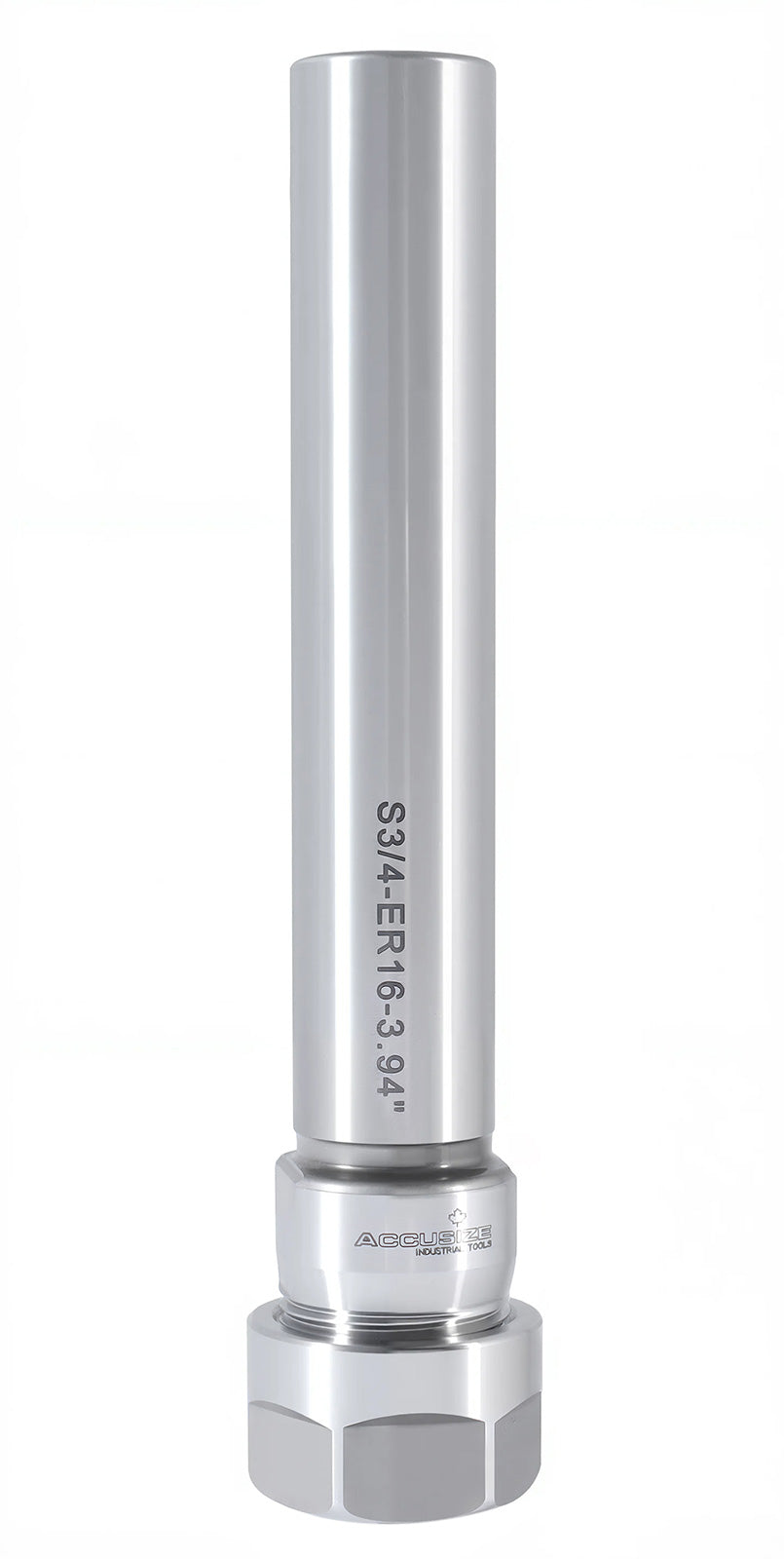 ER16 Collet Chuck Extension Rod, 3.94 in. Shank Length, 3/4 in. Straight Shank Alloy Steel, 0223-0208