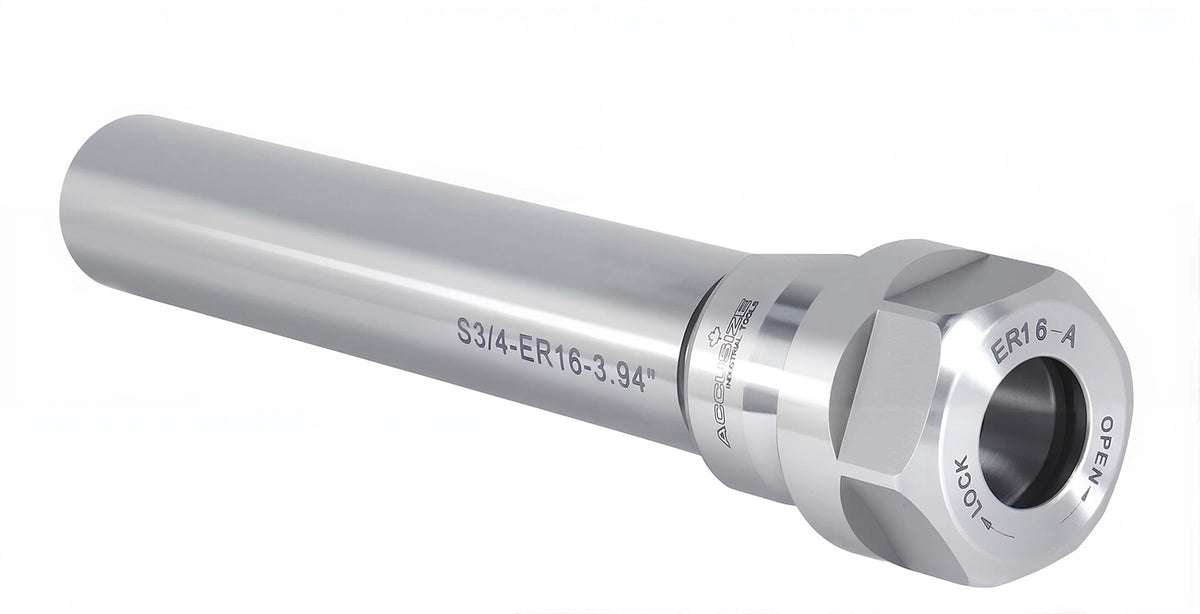 ER16 Collet Chuck Extension Rod, 3.94 in. Shank Length, 3/4 in. Straight Shank Alloy Steel, 0223-0208