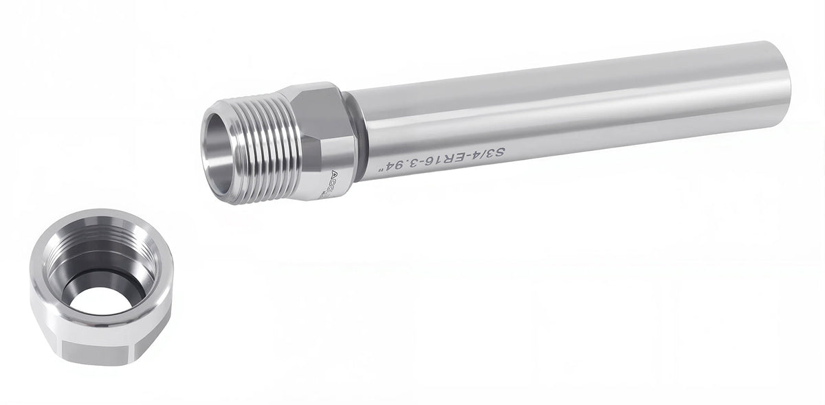 ER16 Collet Chuck Extension Rod, 3.94 in. Shank Length, 3/4 in. Straight Shank Alloy Steel, 0223-0208