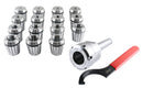 MT3 Shank ER40 Chuck with 15Pc Collets Kit, 1/8 inch - 1 inch by 16th, Morse Taper Collet System, 0223-0308