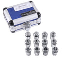 12 Pc Er-20 Collet Set, Size from 1/16'' up to 1/2'' in Fitted Strong Alunimum Box, 0223-0799