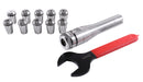 10 Pcs Er20 Collet R8 Bridgeport Shank Plus 1 Wrench in Fitted Case, 0223-0954