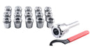 - 15 Pc ER40 Precision Collet Set with R8 Bridgeport Shank Holder & Wrench, High Accuracy Tooling for Milling & Drilling, in Fitted Box, 0223-0984