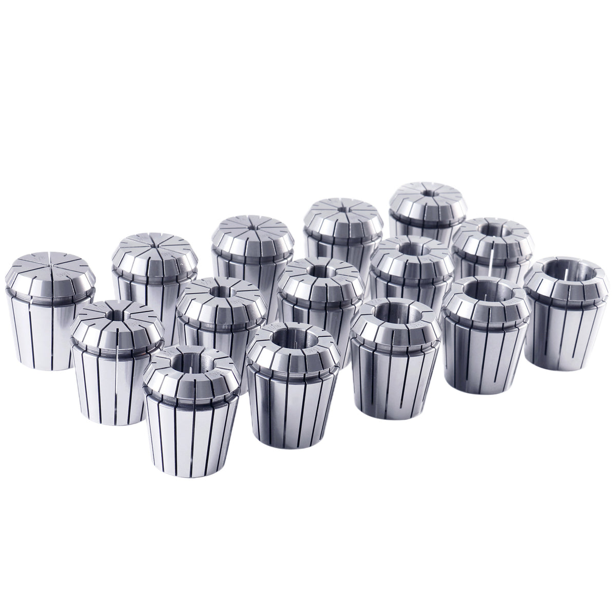 - 15 Pc ER40 Precision Collet Set with R8 Bridgeport Shank Holder & Wrench, High Accuracy Tooling for Milling & Drilling, in Fitted Box, 0223-0984