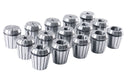 - 15 Pc ER40 Precision Collet Set with R8 Bridgeport Shank Holder & Wrench, High Accuracy Tooling for Milling & Drilling, in Fitted Box, 0223-0984
