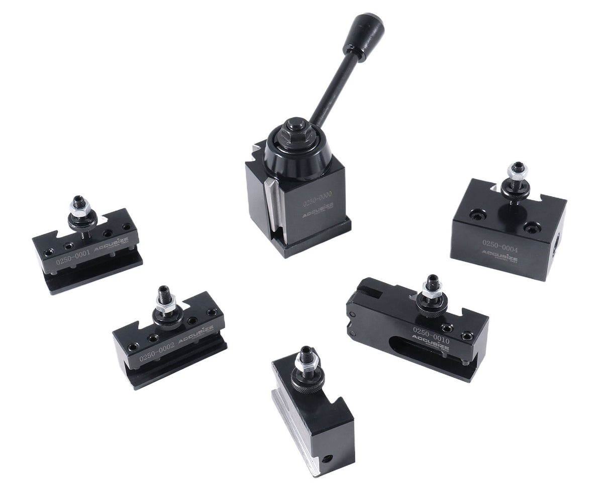Oxa Wedge Type Quick Change Tool Post, for Lathe Swing 6'' - 9'', 6 Pcs/Set, for Mini Lathe, 0251-0000
