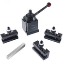 Axa 4 Pc Wedge Type Quick Change Tool Post Set for Lathe Swing 6'' - 12'' with 1/2'' M35 Square Lathe Bit, 0251-0155