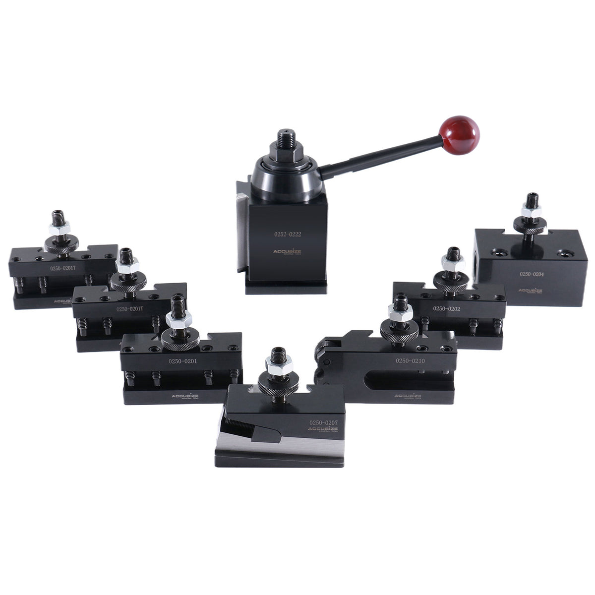 Bxa 6 Pc Wedge Type Quick Change Tool Post Set Plus 2 Oversize Bxa Style 1 Turning and Facing Holders, 0251-0228