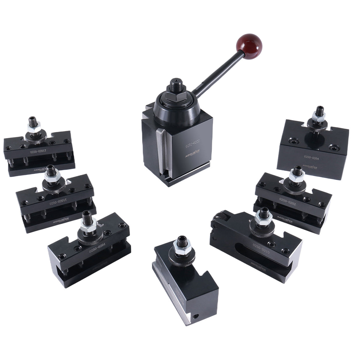 Bxa 6 Pc Wedge Type Quick Change Tool Post Set Plus 2 Oversize Bxa Style 1 Turning and Facing Holders, 0251-0228