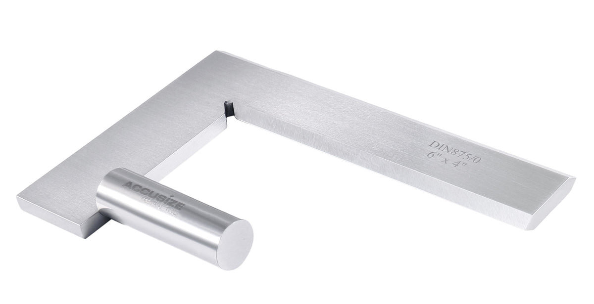 Precision Bevel Edge Blade Machinists Square, 6'' Blade by 4'' Beam, Grade 0, Din 875, 0303-6203