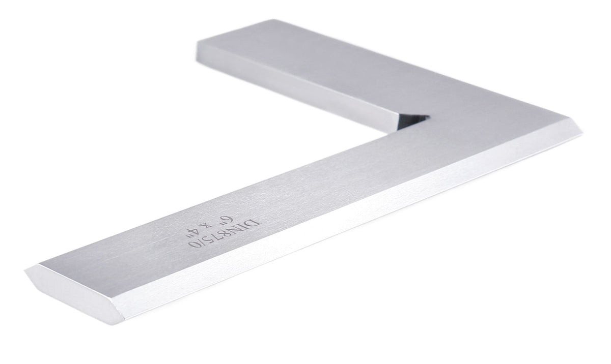 Precision Bevel Edge Blade Machinists Square, 6'' Blade by 4'' Beam, Grade 0, Din 875, 0303-6203