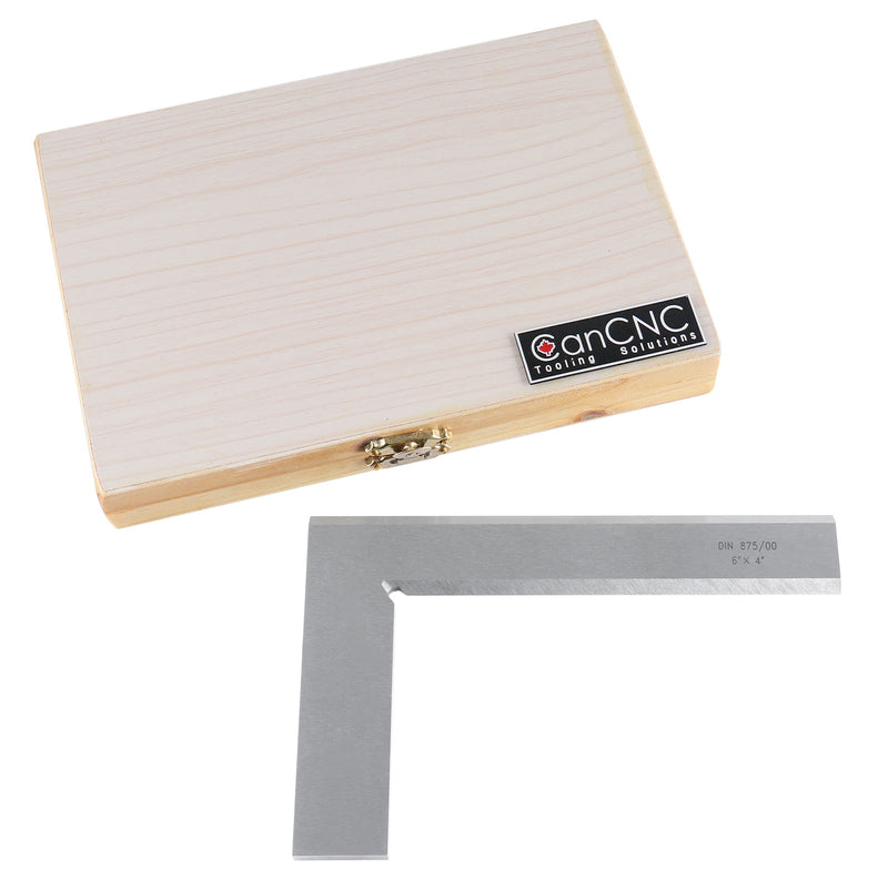 thumbnail image 2 of Accusize 6" Blade X 4" Beam Precision Bevel Edge Square, Grade 0, DIN 875, Hardened Steel Tool 2 of 13