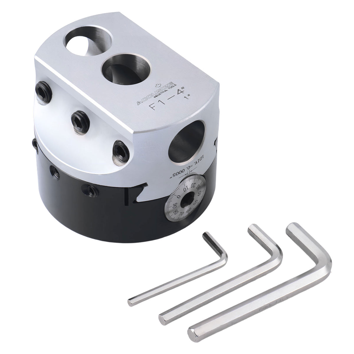 4" precision boring head with 1" boring bar bore, 1" offset, and 1-1/2"-18 mount thread - 0350-0004