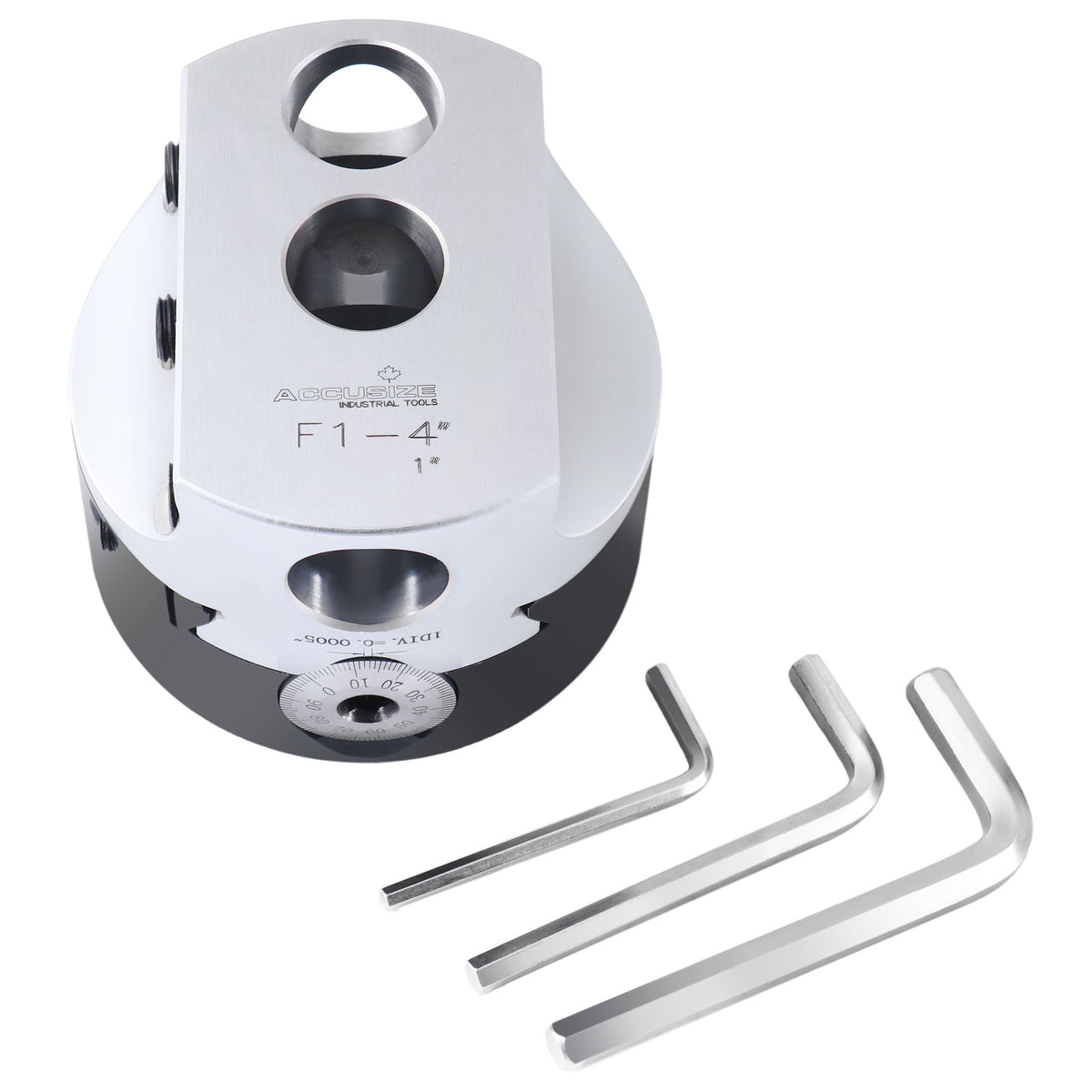 4" precision boring head with 1" boring bar bore, 1" offset, and 1-1/2"-18 mount thread - 0350-0004