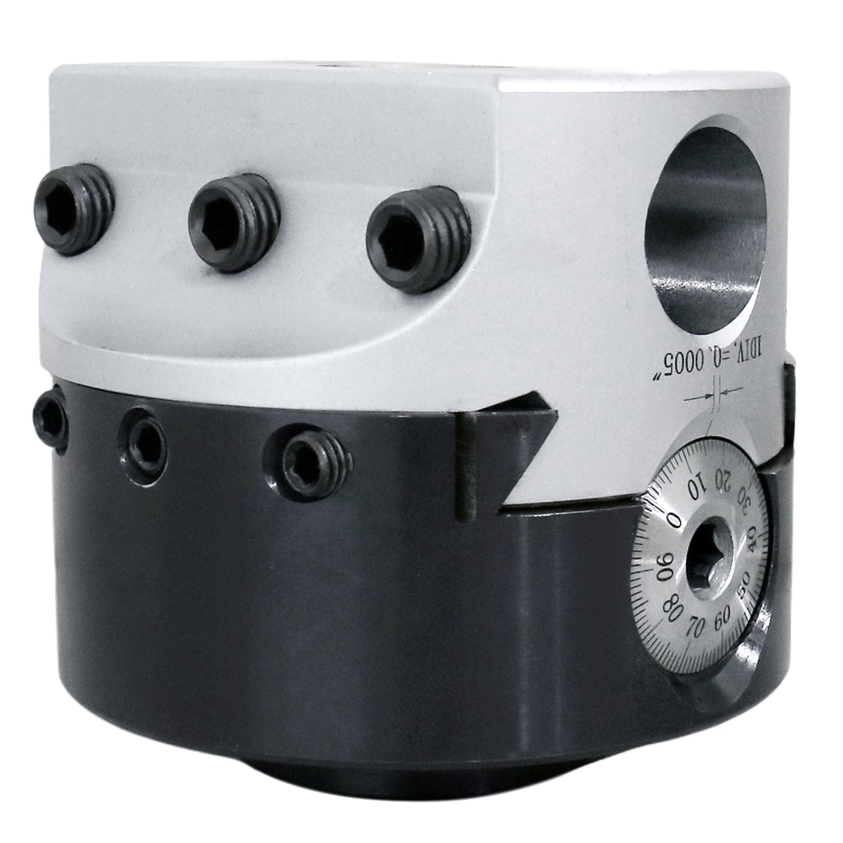 4" precision boring head with 1" boring bar bore, 1" offset, and 1-1/2"-18 mount thread - 0350-0004