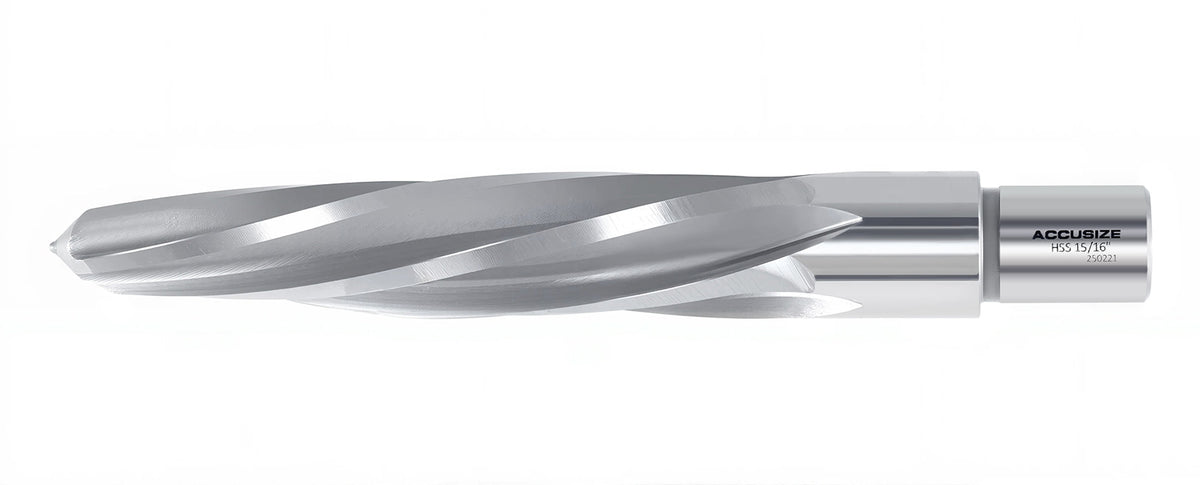 15/16'' H.S.S. Aligning Reamer with 3/4'' / 0.75'' Weldon Shank, Spiral Flute, 0521-1516