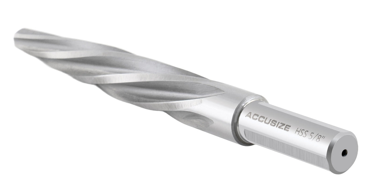 H.S.S. Spiral Flute Aligning Reamer, 5/8'' Cutting Diameter, 1/2'' Shank Diameter, 0522-0058