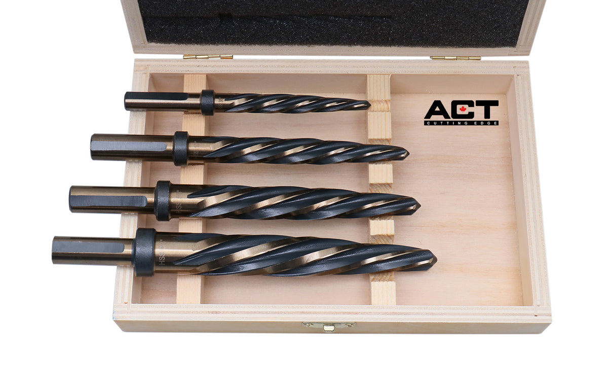 M2 H.S.S. Standard Spiral Flute Premium Car Reamer Set, Black Oxide