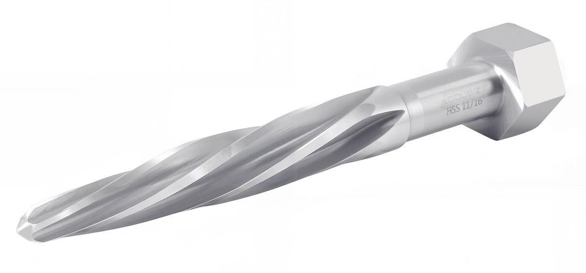 Bridge Reamer, H.S.S. Aligning Reamer, Spiral Flute, Hex Shank