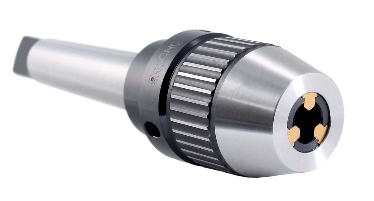 CanCNC Tooling Solutions 1/16-1/2" MT3 Precision Keyless Drill Chuck, Heavy-Duty with Integrated Shank, Titanium Jaws, 0537-1203