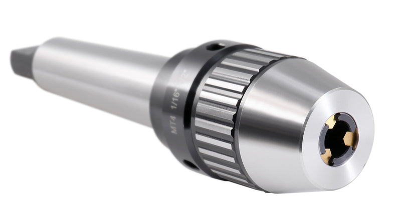 CanCNC Tooling Solutions 1/16-1/2" MT4 Precision Keyless Drill Chuck, Heavy-Duty with Integrated Shank, Titanium Jaws, 0537-1204