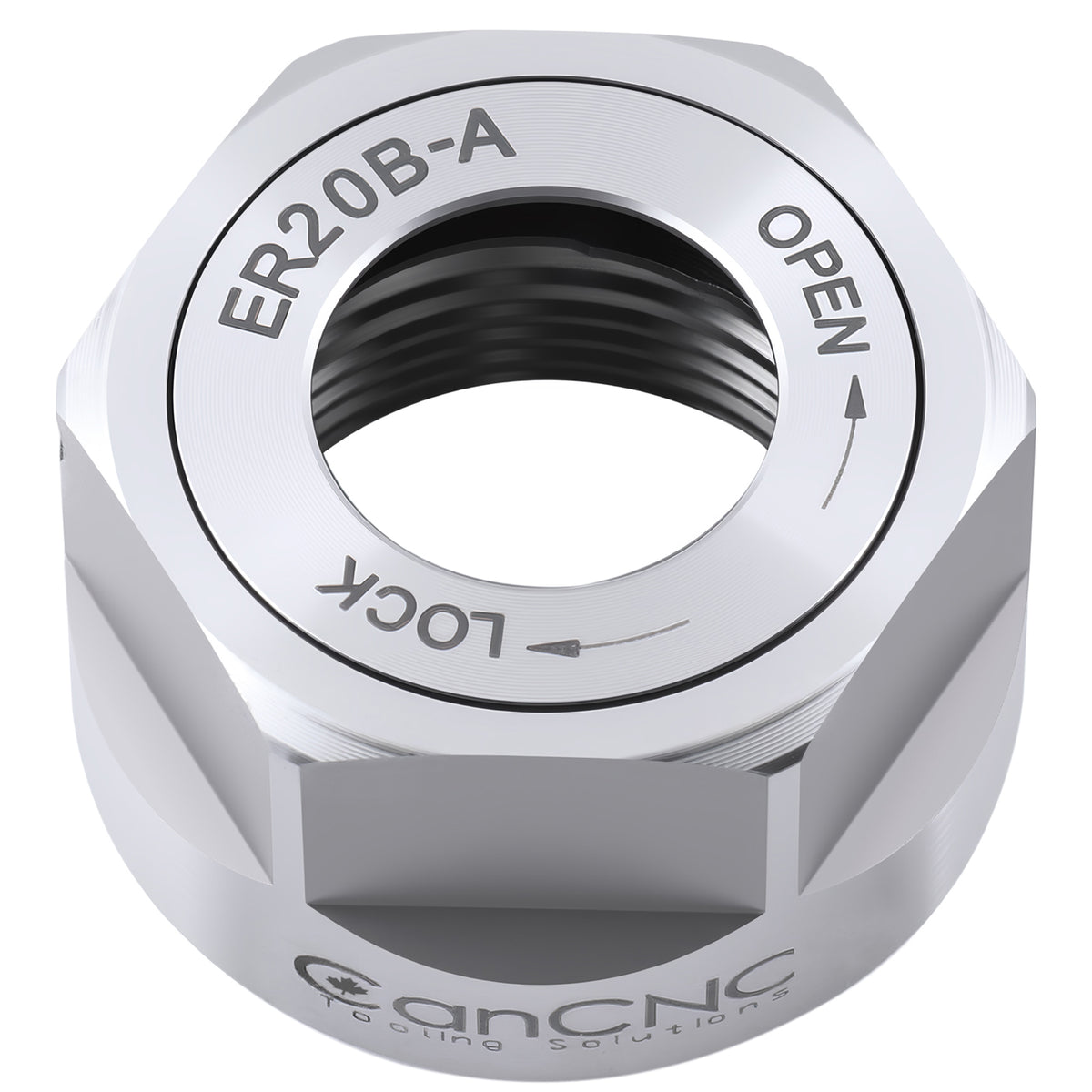 CanCNC Tooling Solutions ER20B-A Hex Collet Chuck Nut, Balanced to 18,000 RPM at G2.5, 0537-2000