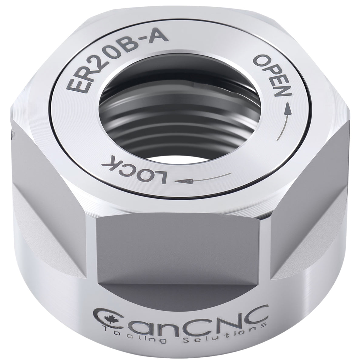 CanCNC Tooling Solutions ER20B-A Hex Collet Chuck Nut, Balanced to 18,000 RPM at G2.5, 0537-2000