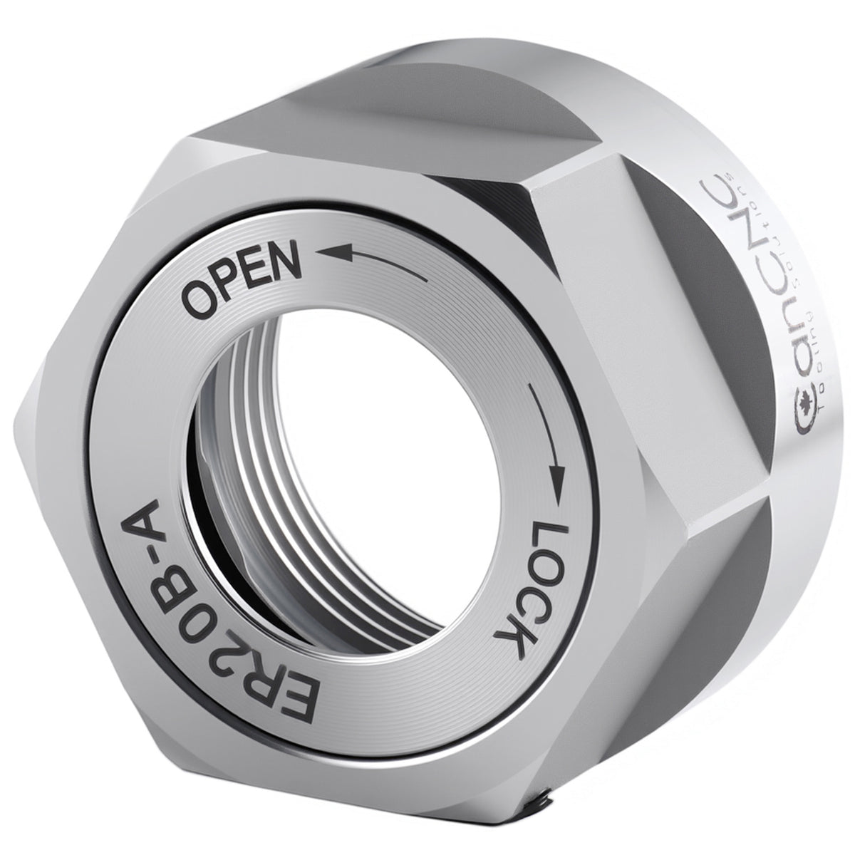 CanCNC Tooling Solutions ER20B-A Hex Collet Chuck Nut, Balanced to 18,000 RPM at G2.5, 0537-2000