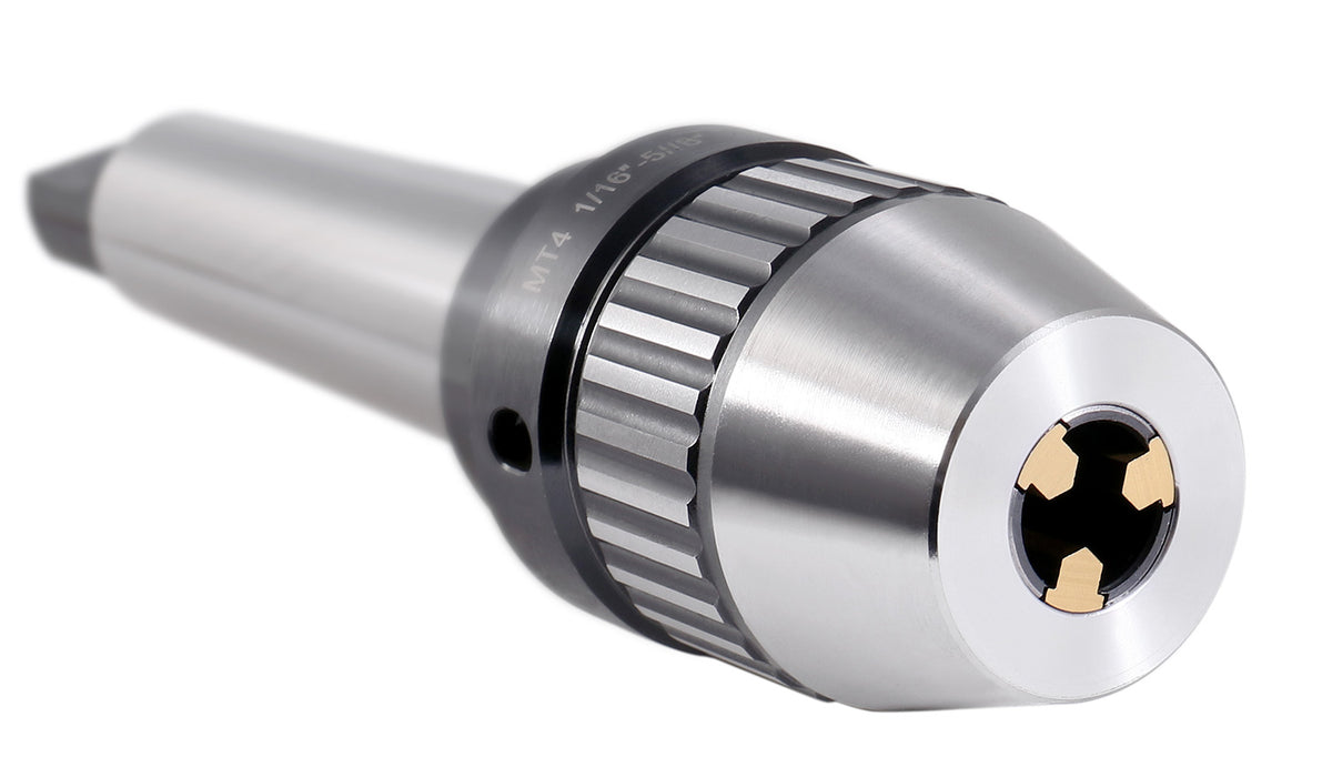 CanCNC Tooling Solutions 1/16-5/8" MT4 Precision Keyless Drill Chuck, Heavy-Duty with Integrated Shank, Titanium Jaws, 0537-5804