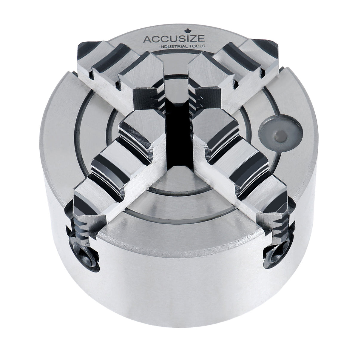 4'' 4-Jaw Independent Lathe Chucks, Plain Back, Semi-Steel Body, Including 1 Set Of Reversible Jaws, 0557-0004