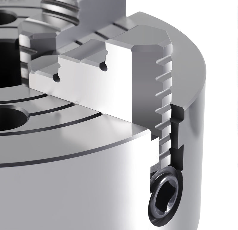 6'' 4-Jaw Independent Lathe Chucks, Plain Back, Semi-Steel Body, Including 1 Set Of Reversible Jaws, 0557-0006