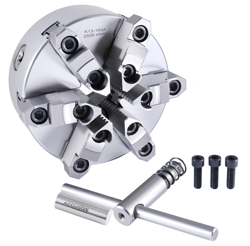 6-Jaw Self-Centering Scroll Lathe Chuck (Plain Back)